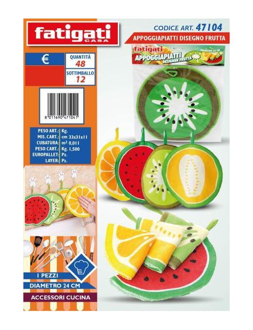 FRUIT DESIGN PLATE MATS 24cm 47104