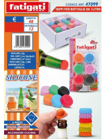 TAPPO PER BOTTIGLIE SILICONE 6pz