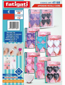 METAL HEART HANGER 4pcs 47188