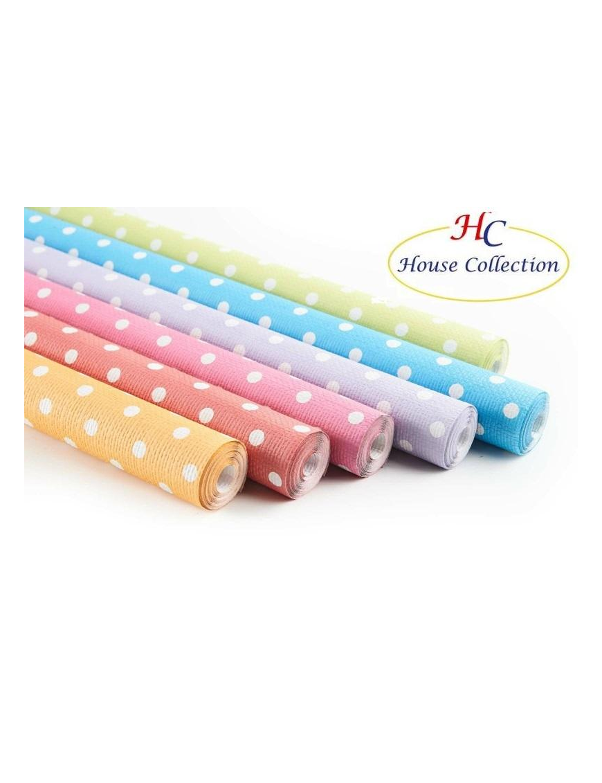 EMBOSSED TABLECLOTH ROLL WITH ASSORTED POLKA DOT 5x1.18 METERS