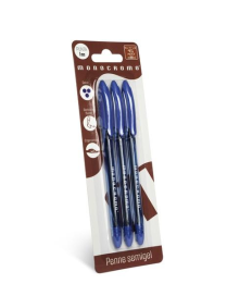 MONOCHROME SEMI GEL PENS 3 pieces BLUE