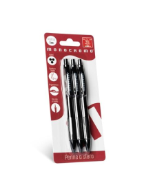 MONOCROMO PENNE A SFERA SCATTO 3pezzi  NERE