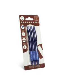 MONOCHROME BALLPOINT PENS 3 pieces BLUE