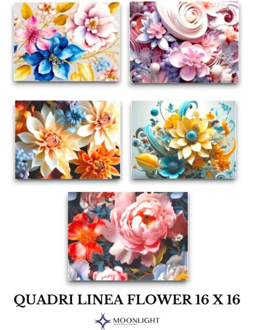 ASSORTED FLOWER PAINTING 16x16cm