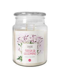 CANDELA IN GIARA 510gr FRESIA E GELSOMINO
