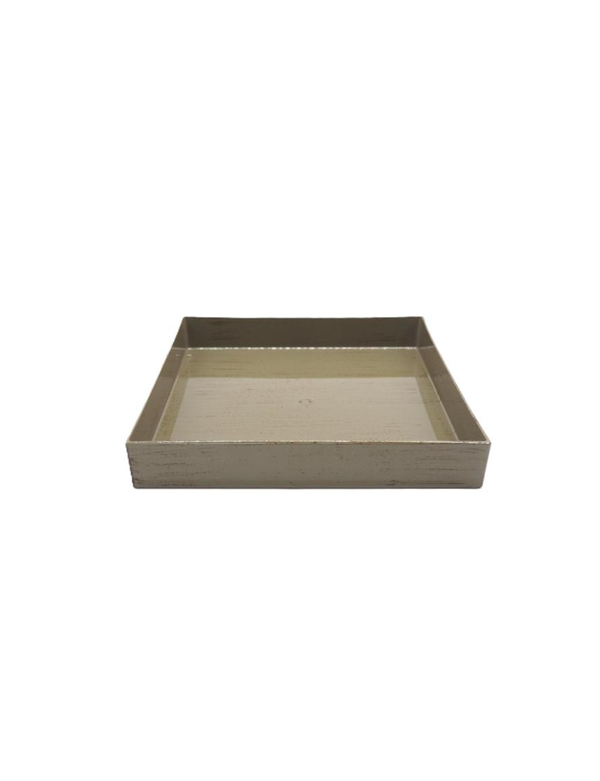DOVE GREY PLASTIC TRAY 25x25x4cm