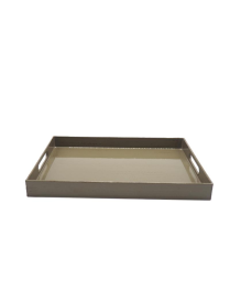 DOVE GREY PLASTIC TRAY 35x25x3.5cm