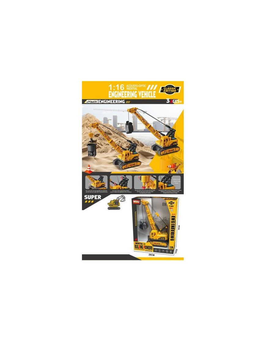 ENGINEERING VEHICLE GRU A FRIZIONE CON LUCE E SUONI