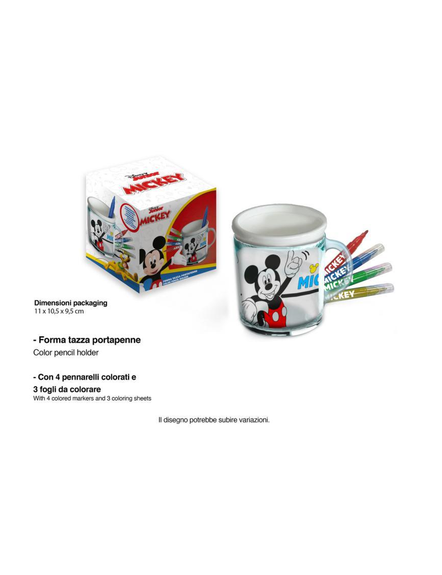 MICKEY TAZZA PORTAPENNE DA COLORARE