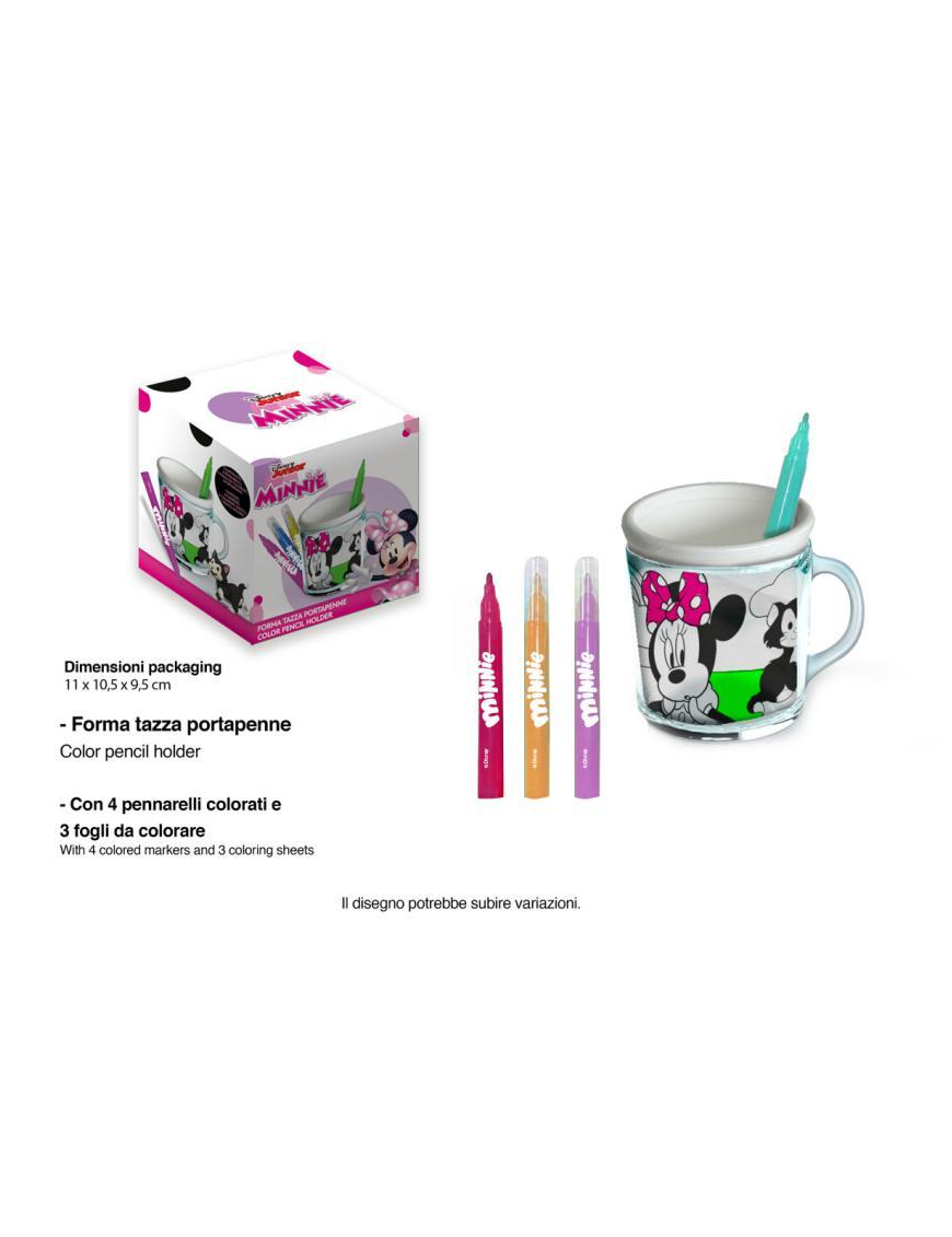 MINNIE TAZZA PORTAPENNE DA COLORARE