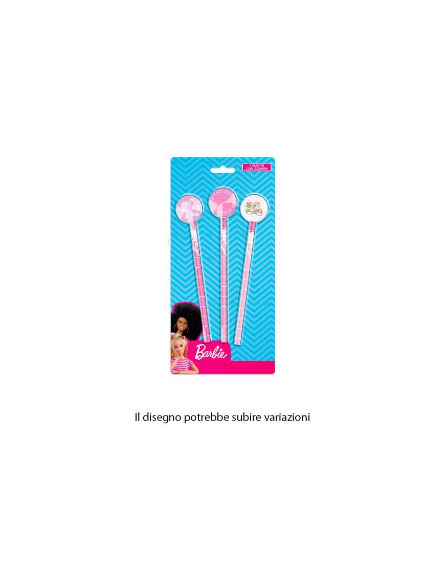 BARBIE PENCILS WITH ERASER 3 pieces