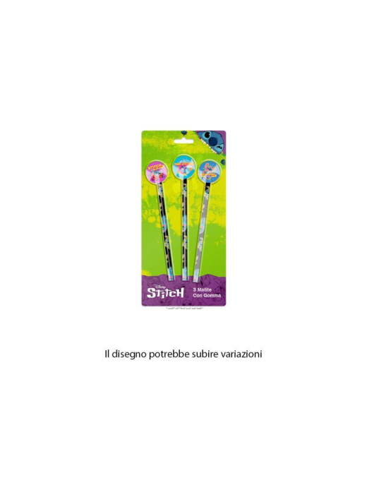 STITCH PENCILS WITH ERASER 3 pieces