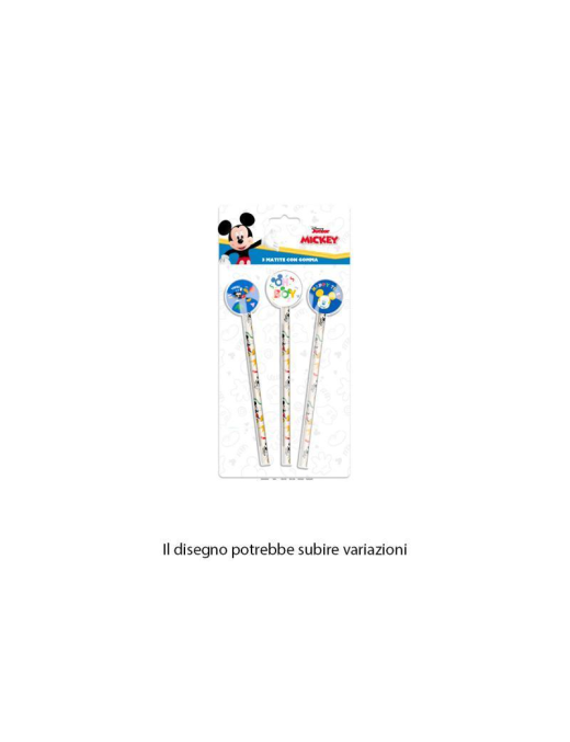MICKEY MATITE CON GOMMA 3pezzi