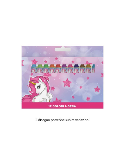 UNICORNO COLORI A CERA 12 PEZZI