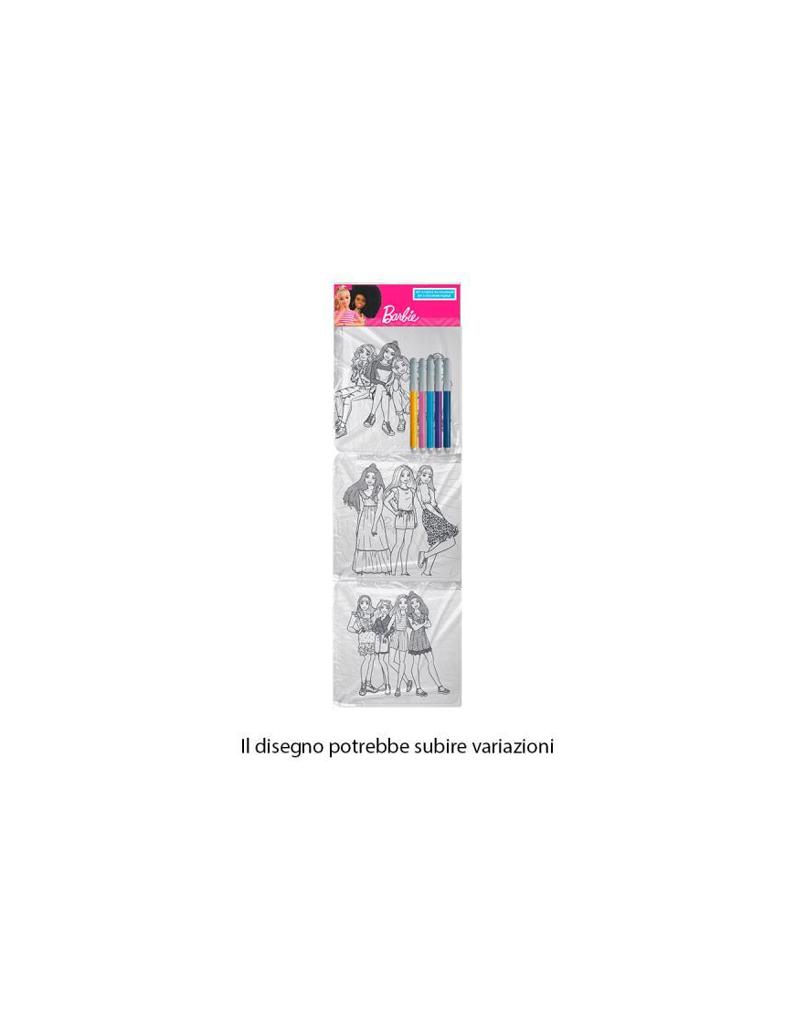 BARBIE COLORING SQUARES 3 PIECES