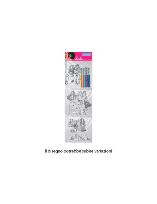 BARBIE COLORING SQUARES 3 PIECES