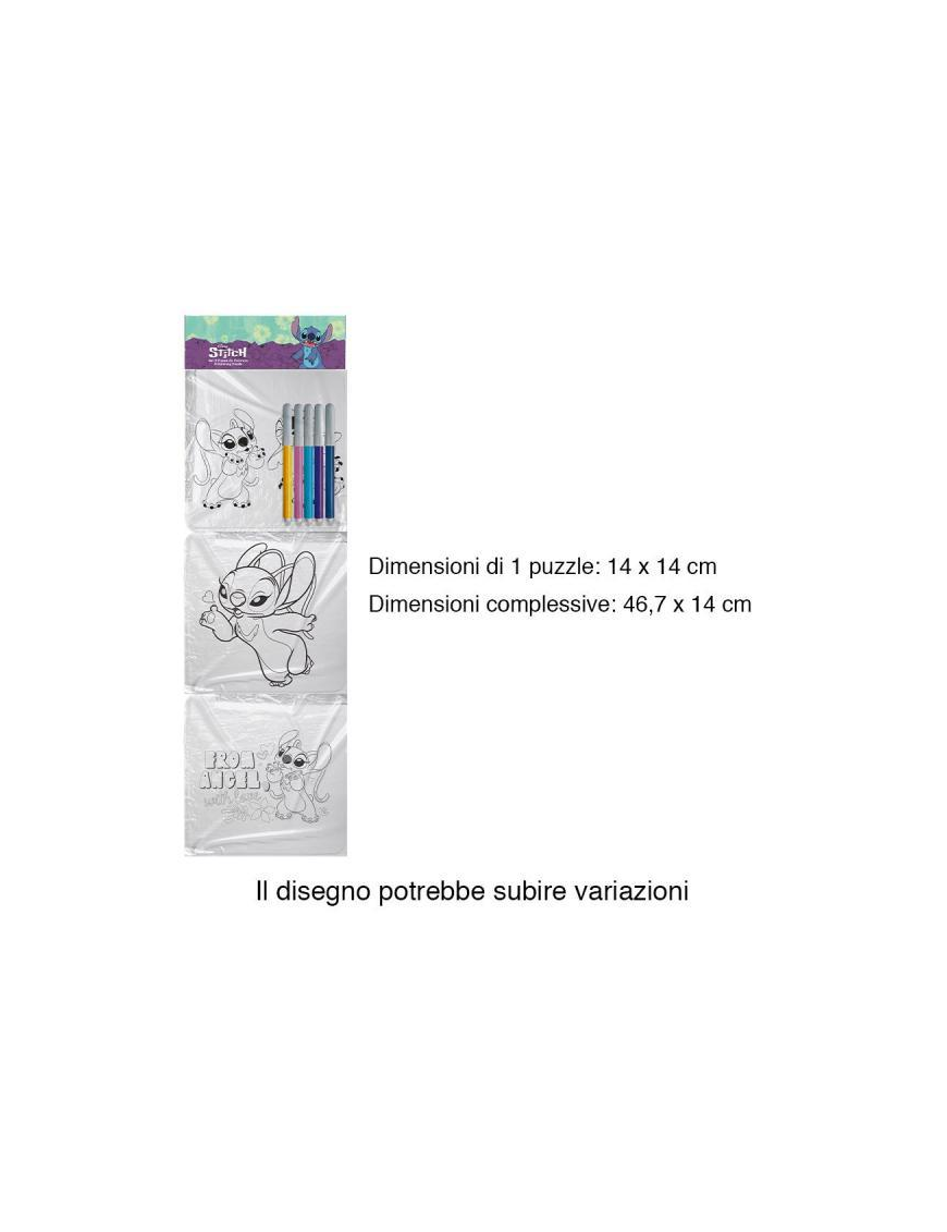 STITCH GIRL COLORING SQUARES 3 PIECES