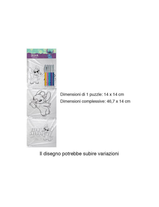 STITCH  GIRL QUADRETTI DA COLORARE 3 PEZZI