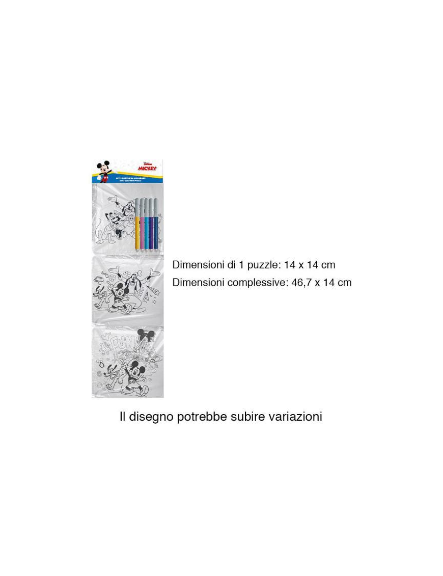 MICKEY QUADRETTI DA COLORARE 3 PEZZI