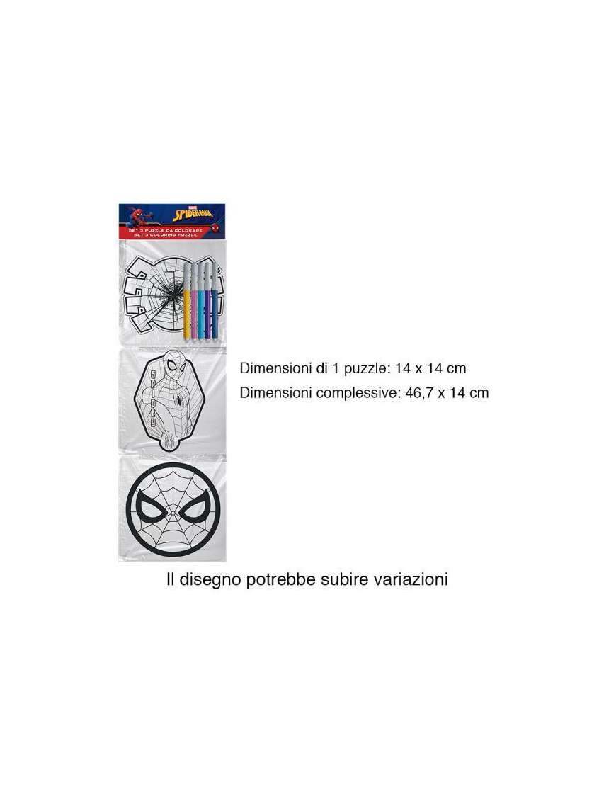 SPIDERMAN QUADRETTI DA COLORARE 3 PEZZI