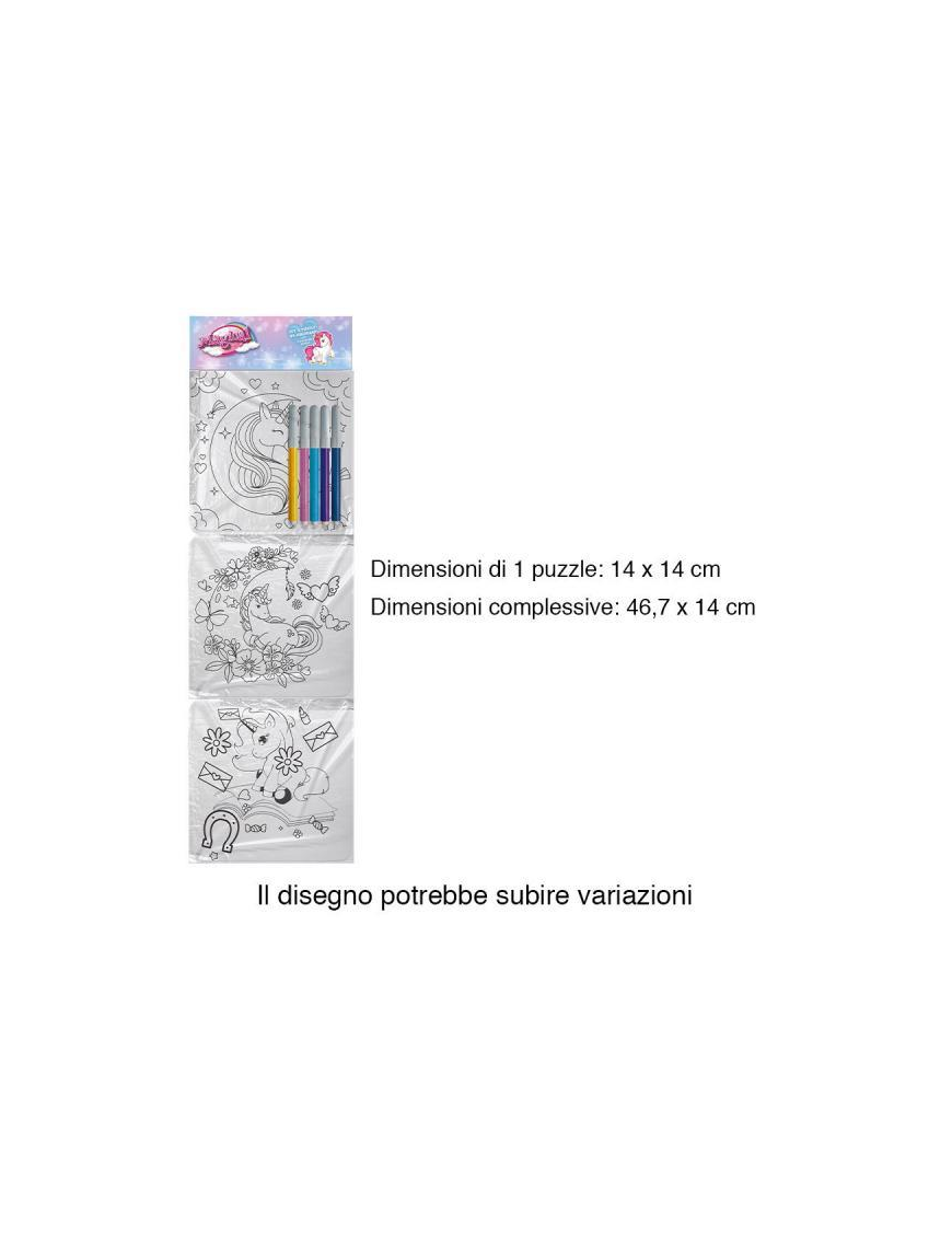 UNICORNO QUADRETTI DA COLORARE 3 PEZZI
