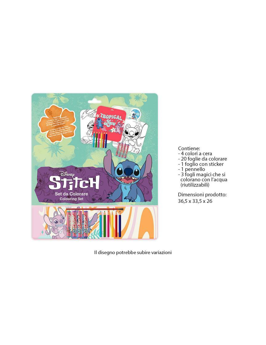 STITCH  GIRL COLOURING SET