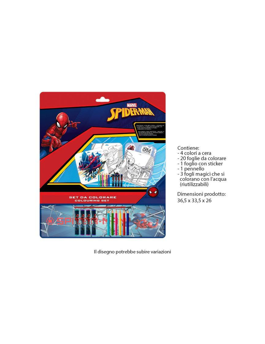 SPIDERMAN COLOURING SET