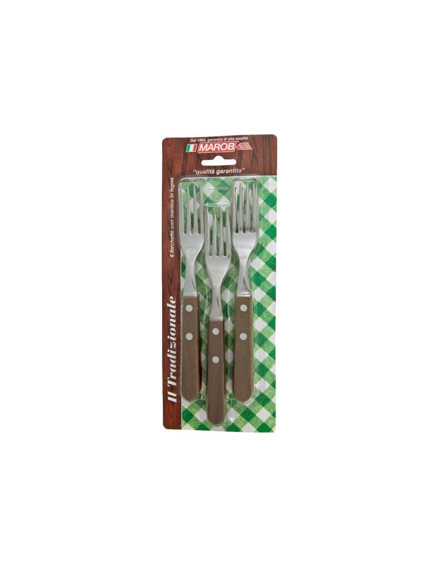 6-PIECE WOODEN FORKS