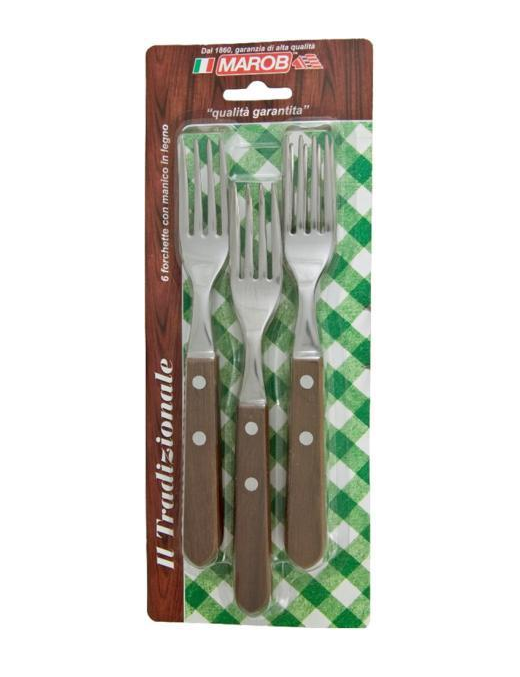 6-PIECE WOODEN FORKS