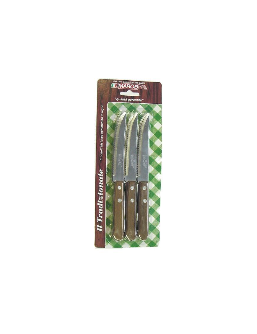 6-PIECE WOODEN STEAK KNIVES