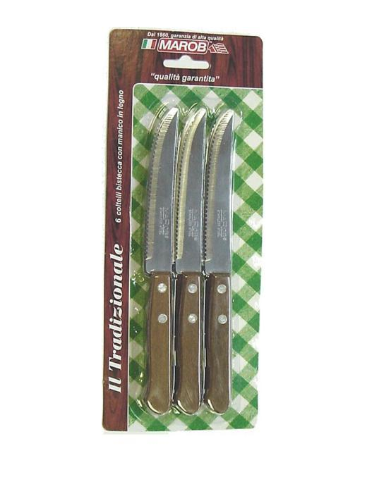 6-PIECE WOODEN STEAK KNIVES