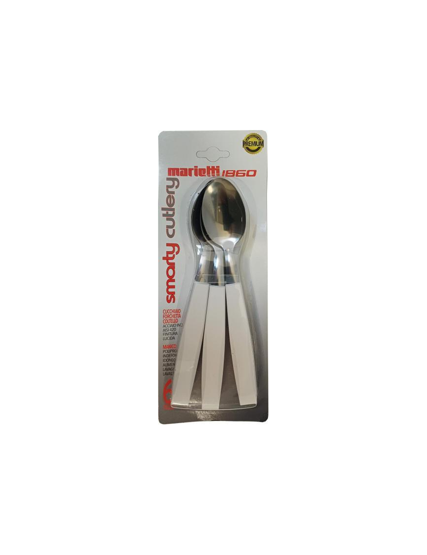 WHITE SPOONS 6 PIECES