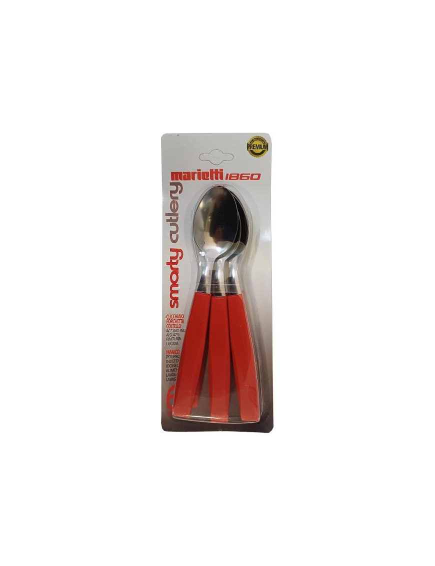 RED SPOONS 6 PIECES