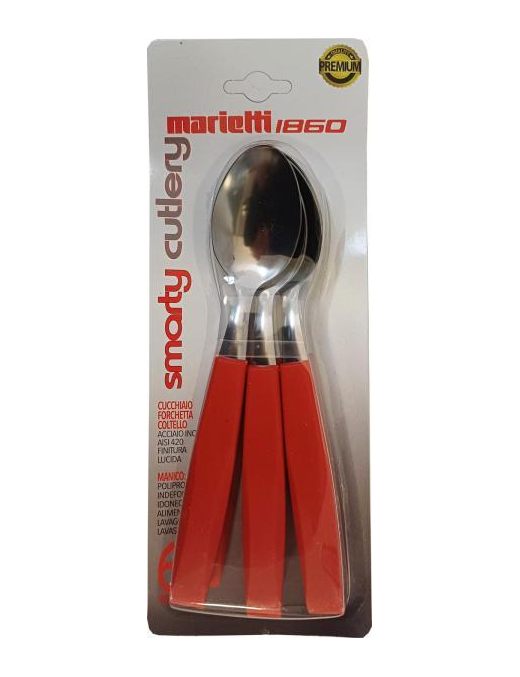 RED SPOONS 6 PIECES