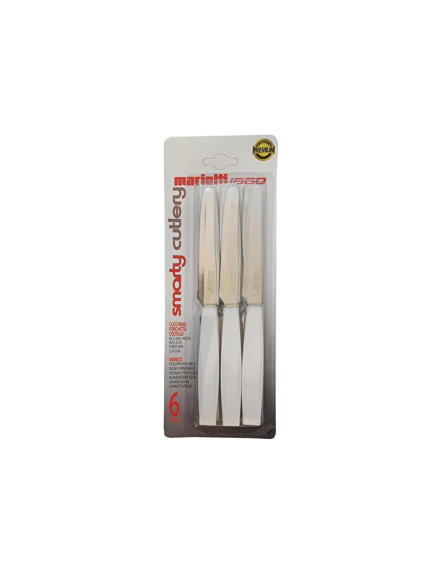 BIANCO COLTELLI TAVOLA 6 PEZZI