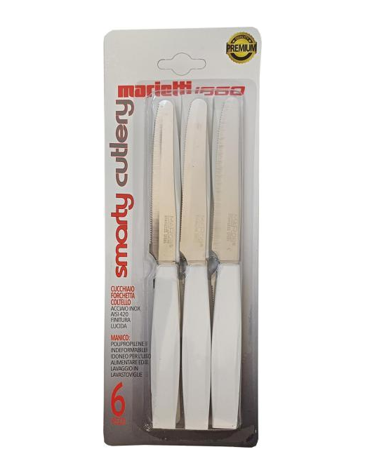 BIANCO COLTELLI TAVOLA 6 PEZZI
