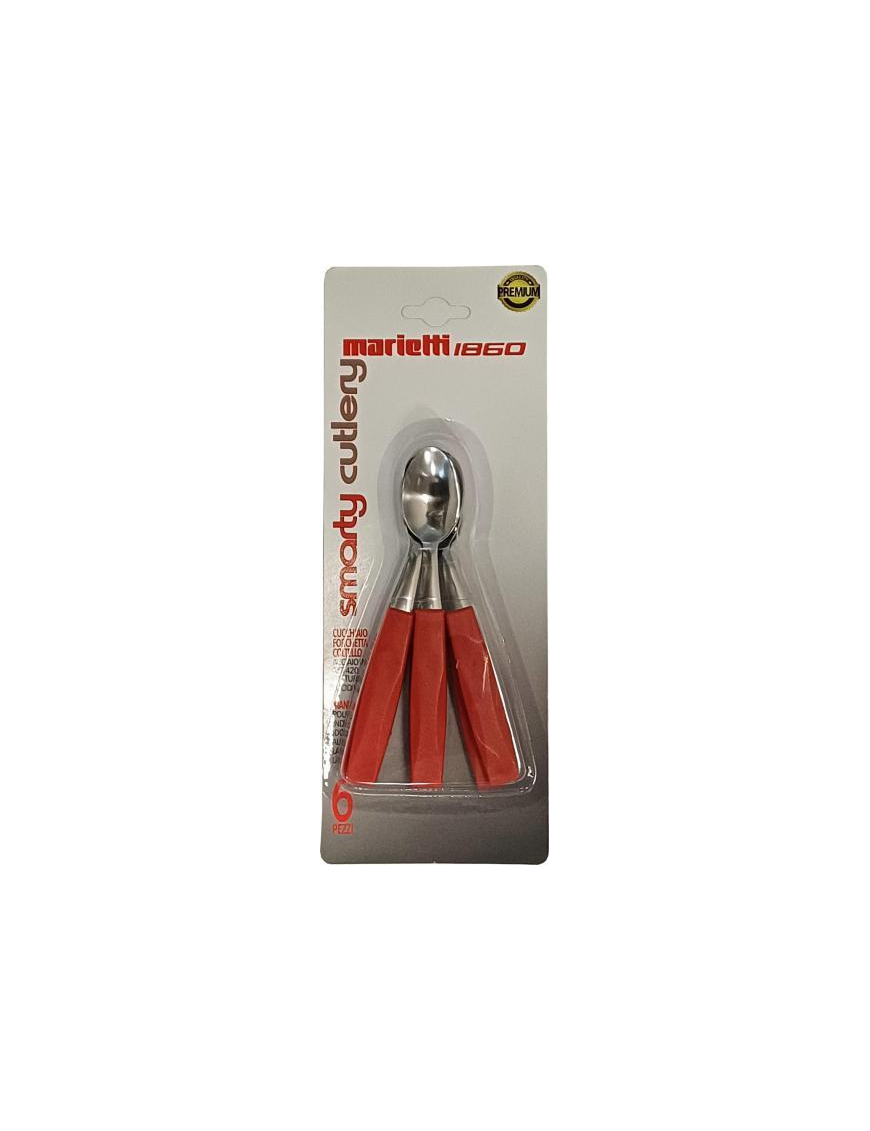 RED SPOONS 6 PIECES