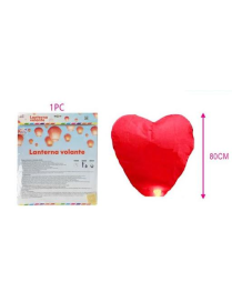 LANTERNA CUORE ROSSO 80 cm