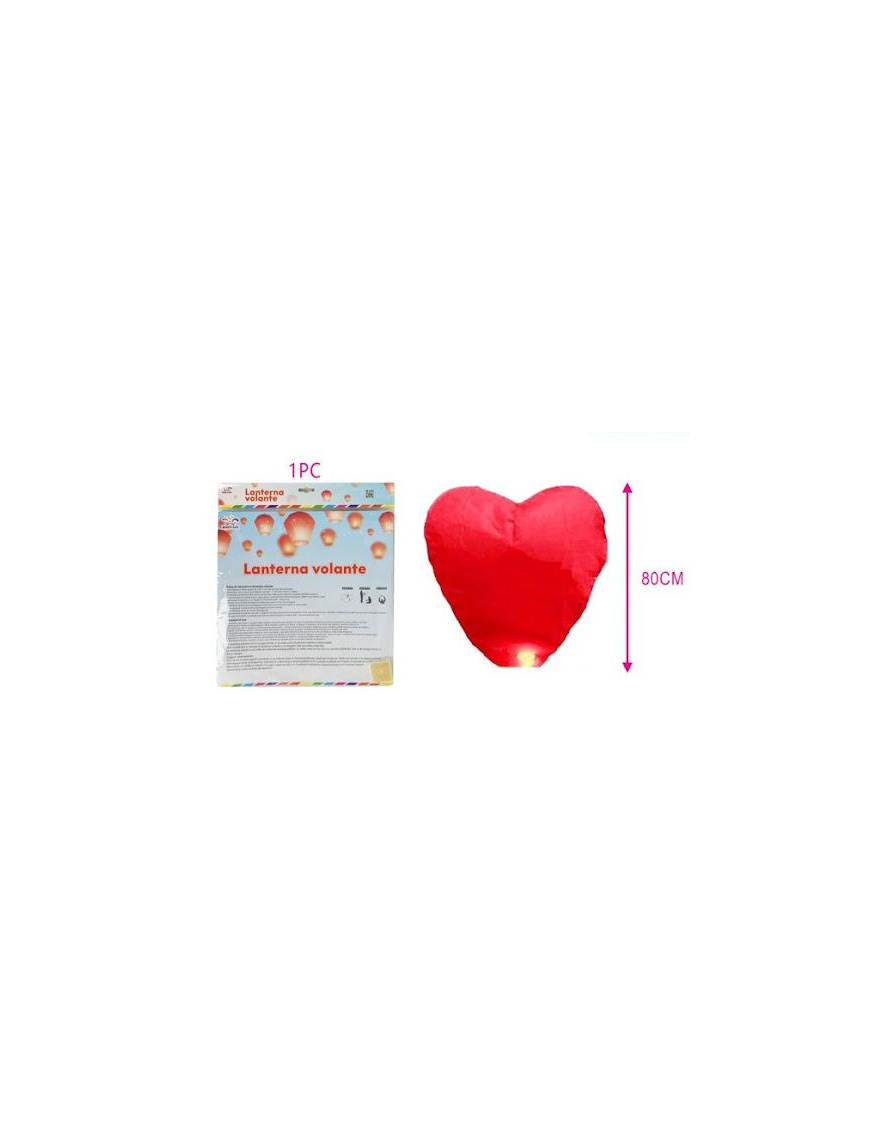 LANTERNA CUORE ROSSO 80 cm