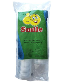 SMILE WATER GLASSES 200 cc 96 PIECES TRANSPARENT