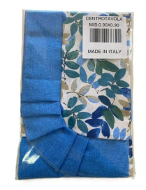 LINEA FOGLIE BLU CENTROTAVOLA 90x90cm