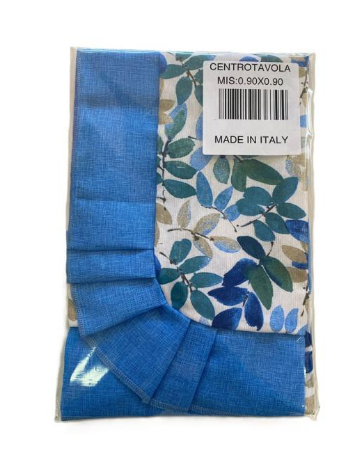 LINEA FOGLIE BLU CENTROTAVOLA 90x90cm