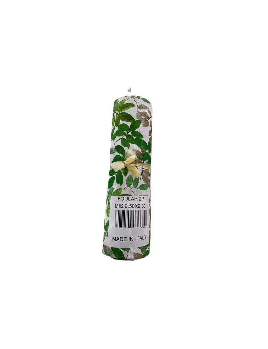 LINEA FOGLIE VERDE FOULARD 280x240cm