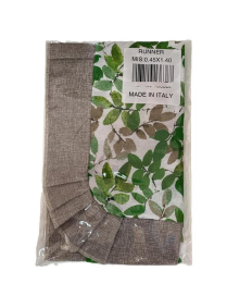 LINEA FOGLIE VERDE RUNNER 45x140cm