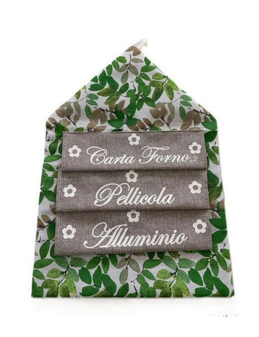 GREEN LEAVES LINE KITCHEN ROLL HOLDER 40x58