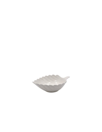 WHITE LINE LEAF BOWL 25x18cm