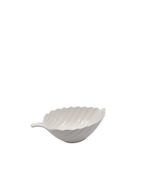 WHITE LINE LEAF BOWL 31x20cm