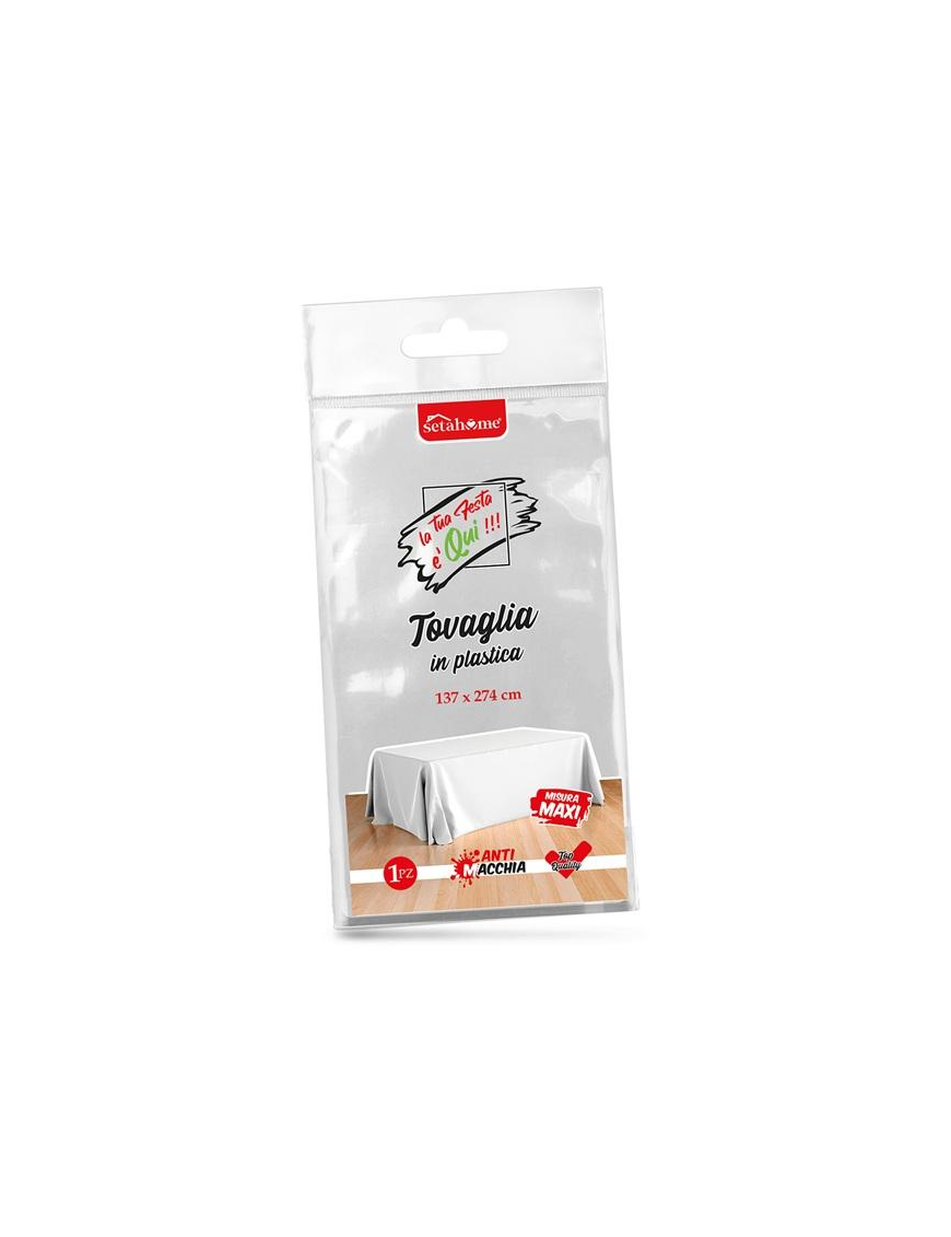 TOVAGLIA PLASTICA BIANCA 137x274cm