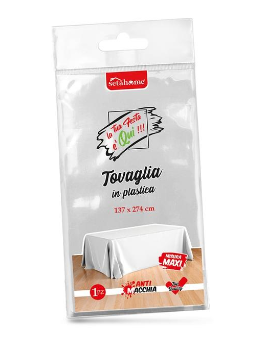 TOVAGLIA PLASTICA BIANCA 137x274cm