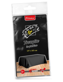 BLACK PLASTIC TABLECLOTH 137x183cm